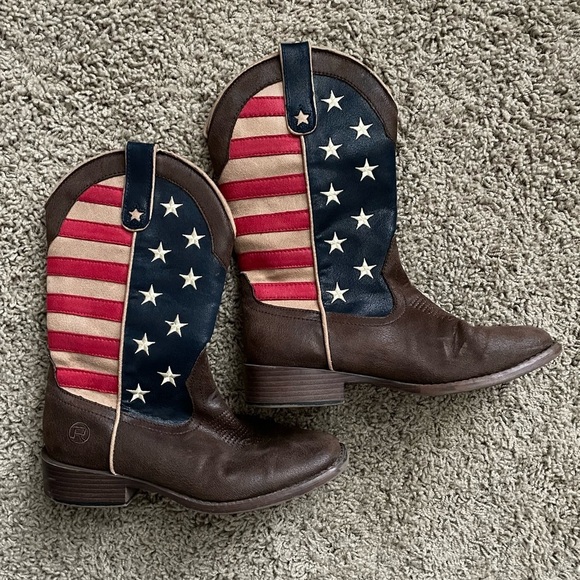 Roper Shoes - Roper American Patriot Stars & Stripes Western Boots Square toe size 6.5